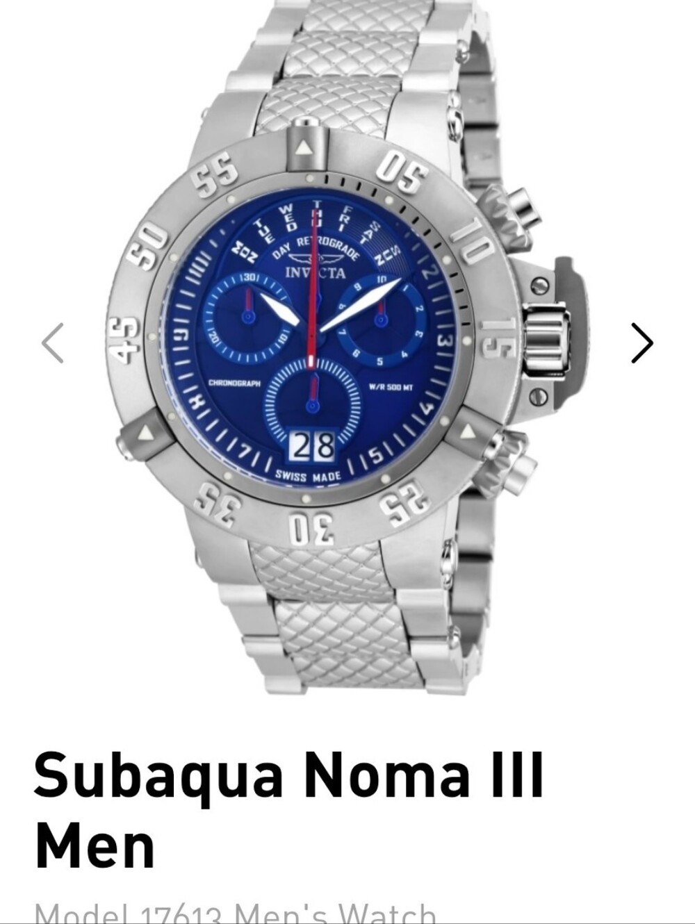 Invicta Subaqua Noma 3 50mm Watch ( Model# 17613)